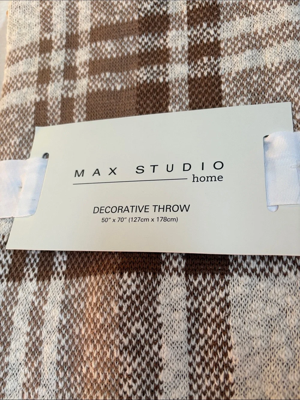 Double Knit Plaid Throw/ Blanket - reversible  - 💯 cotton - brand new